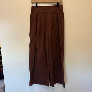 Abercrombie & Fitch Chocolate Linen Blend Trousers